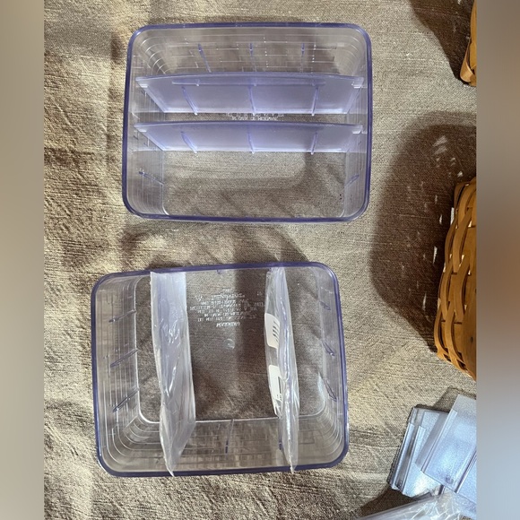 Longaberger Card File Baskets (Set of 2) with Basket protecters and Dividers EUC - Picture 3 of 8